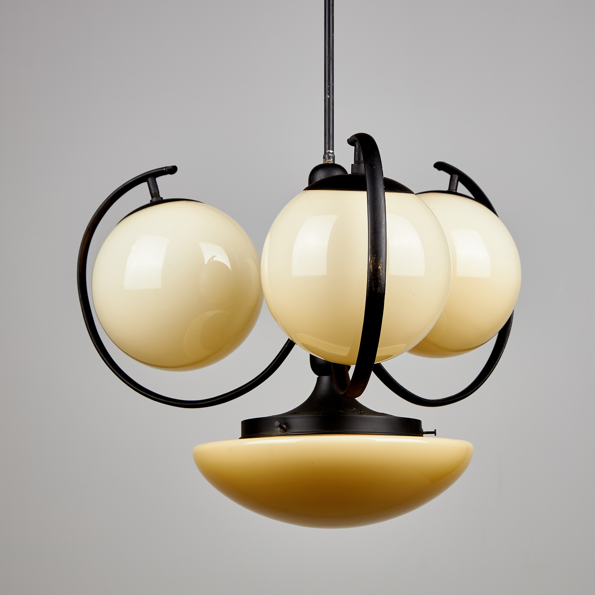 Metal and glass chandelier