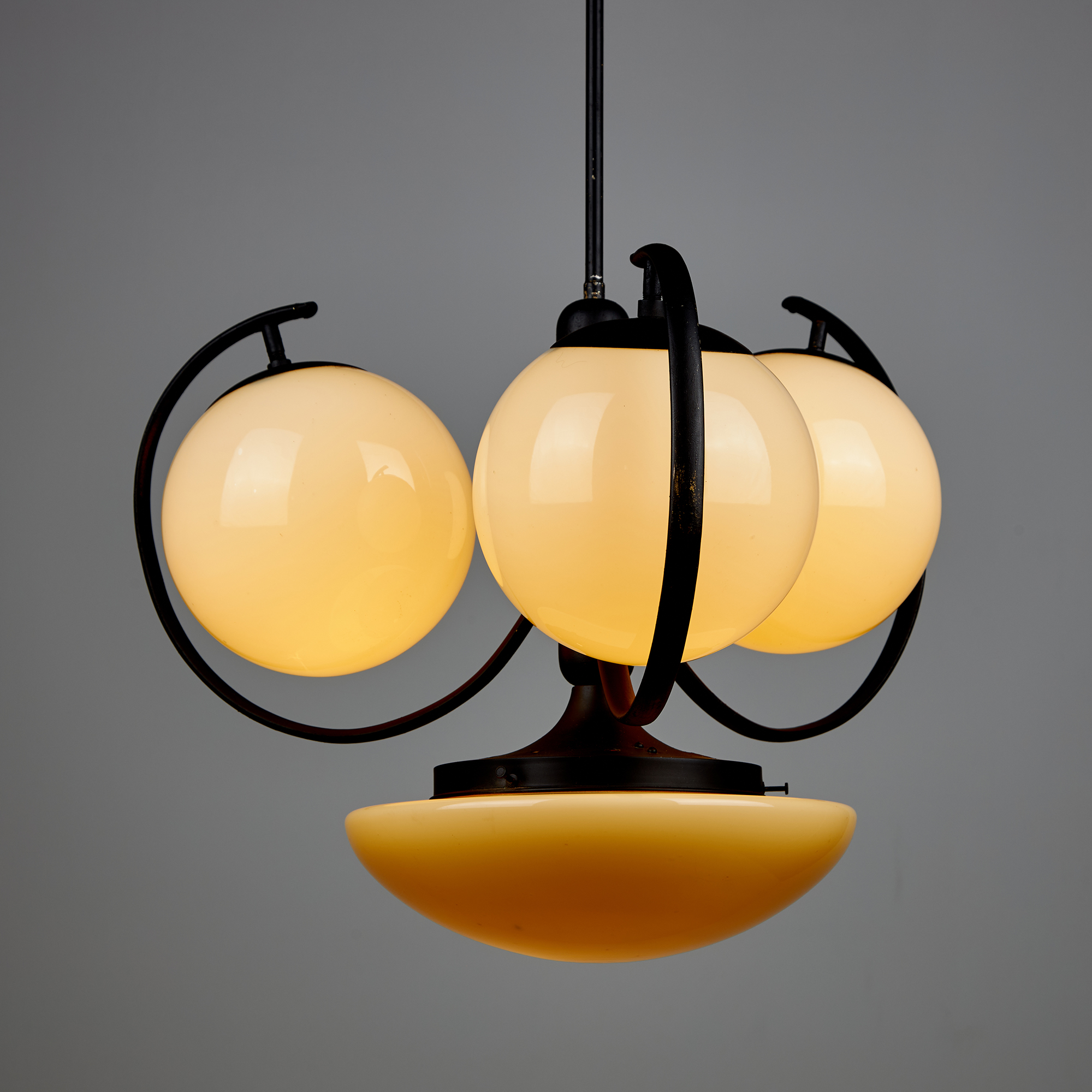 Metal and glass chandelier - Image 2