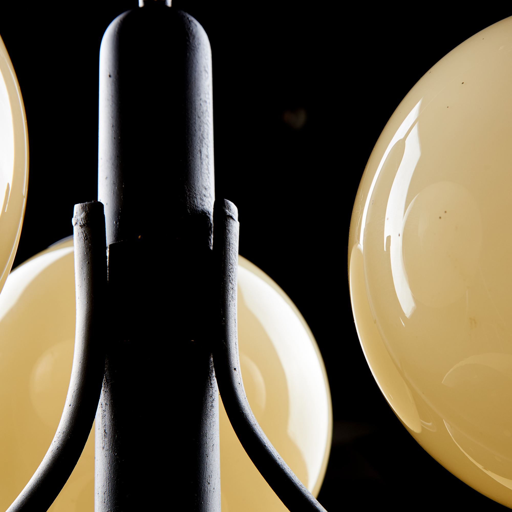 Metal and glass chandelier - Image 5