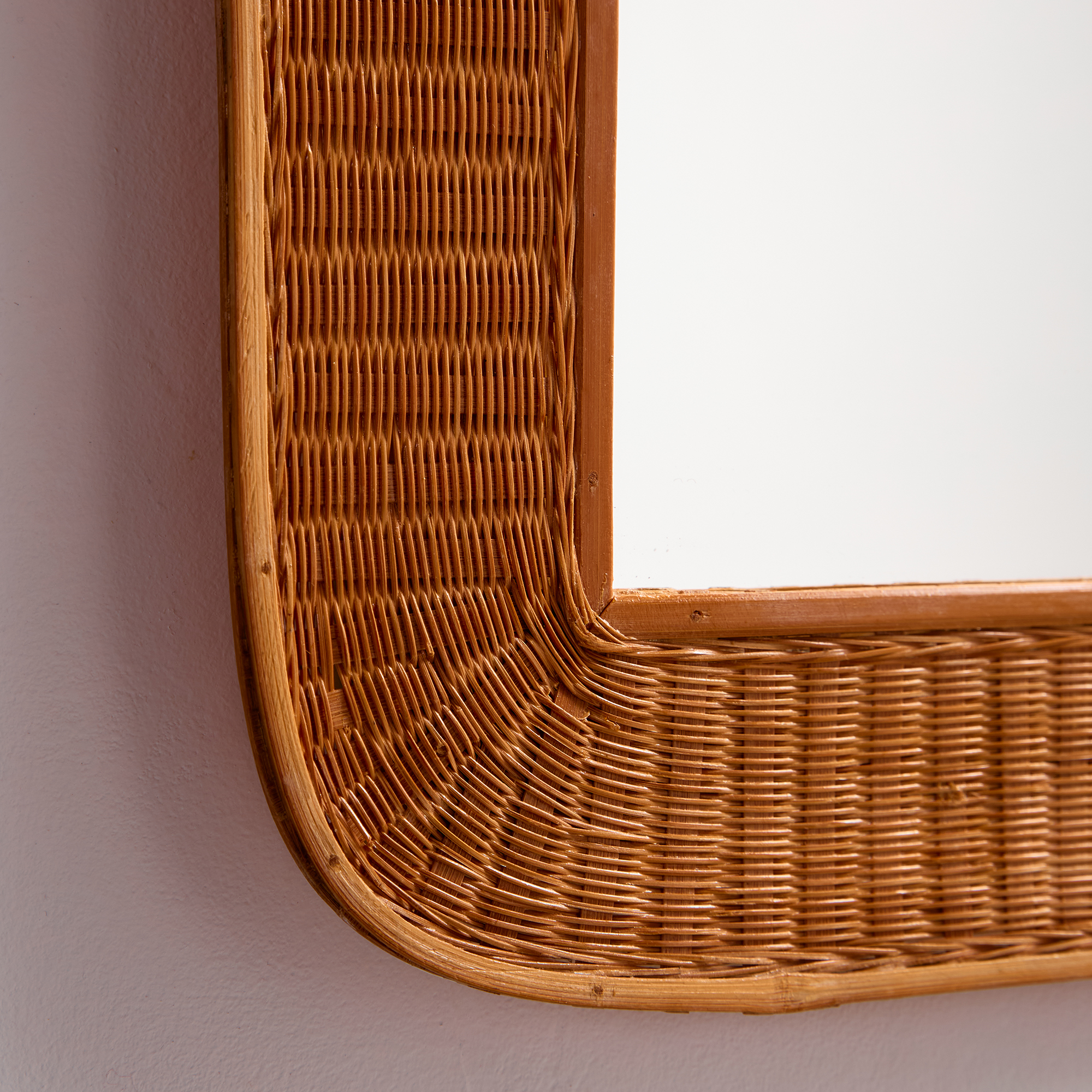 Kézi készítésű rattan tükör - Image 2