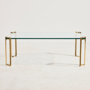 Brass and glass coffee table