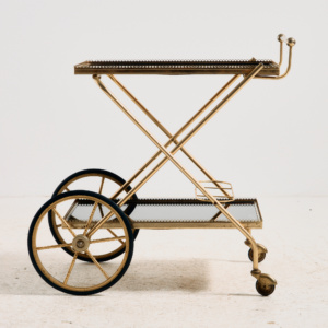 French Maison Jansen brass-framed trolley