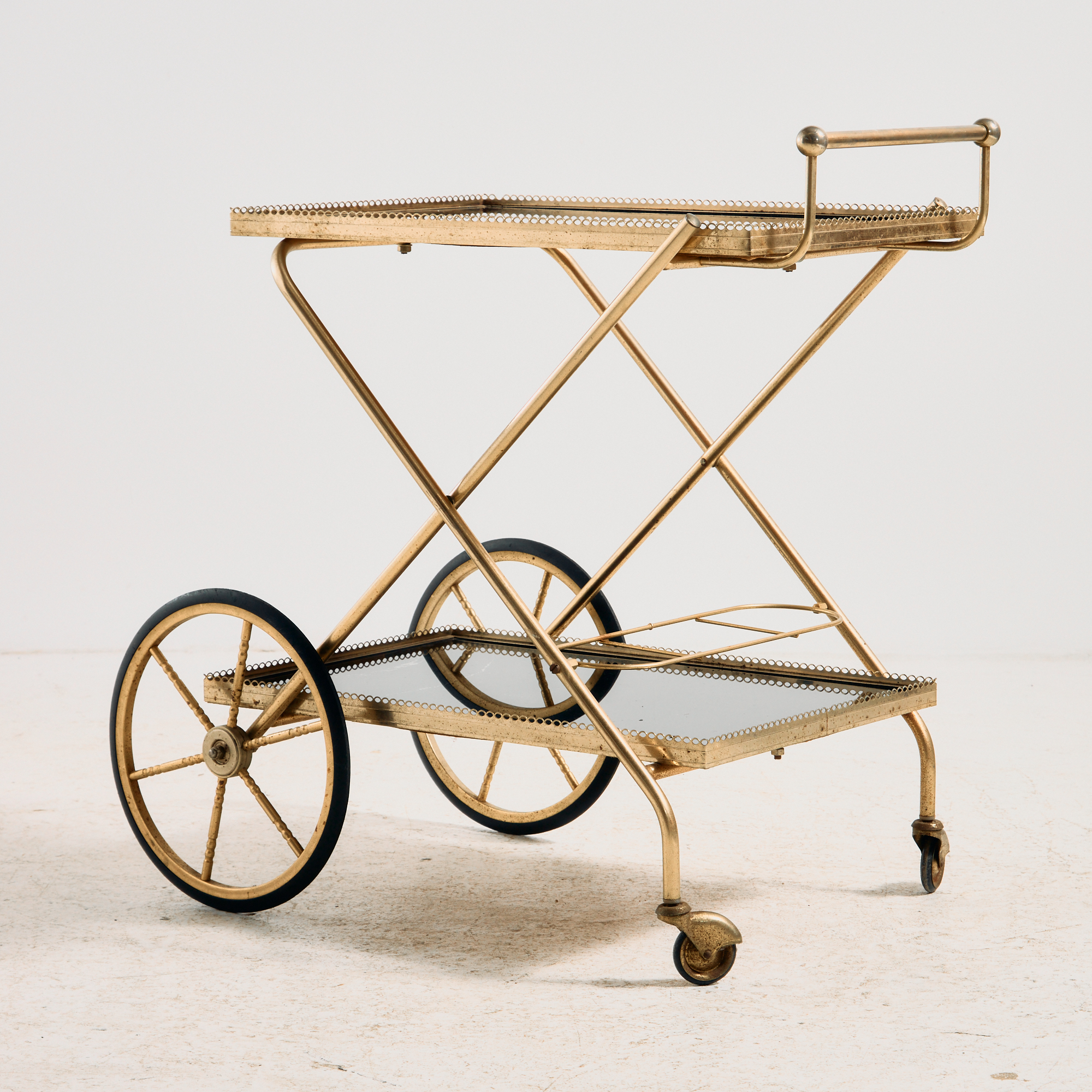 French Maison Jansen brass-framed trolley - Image 2