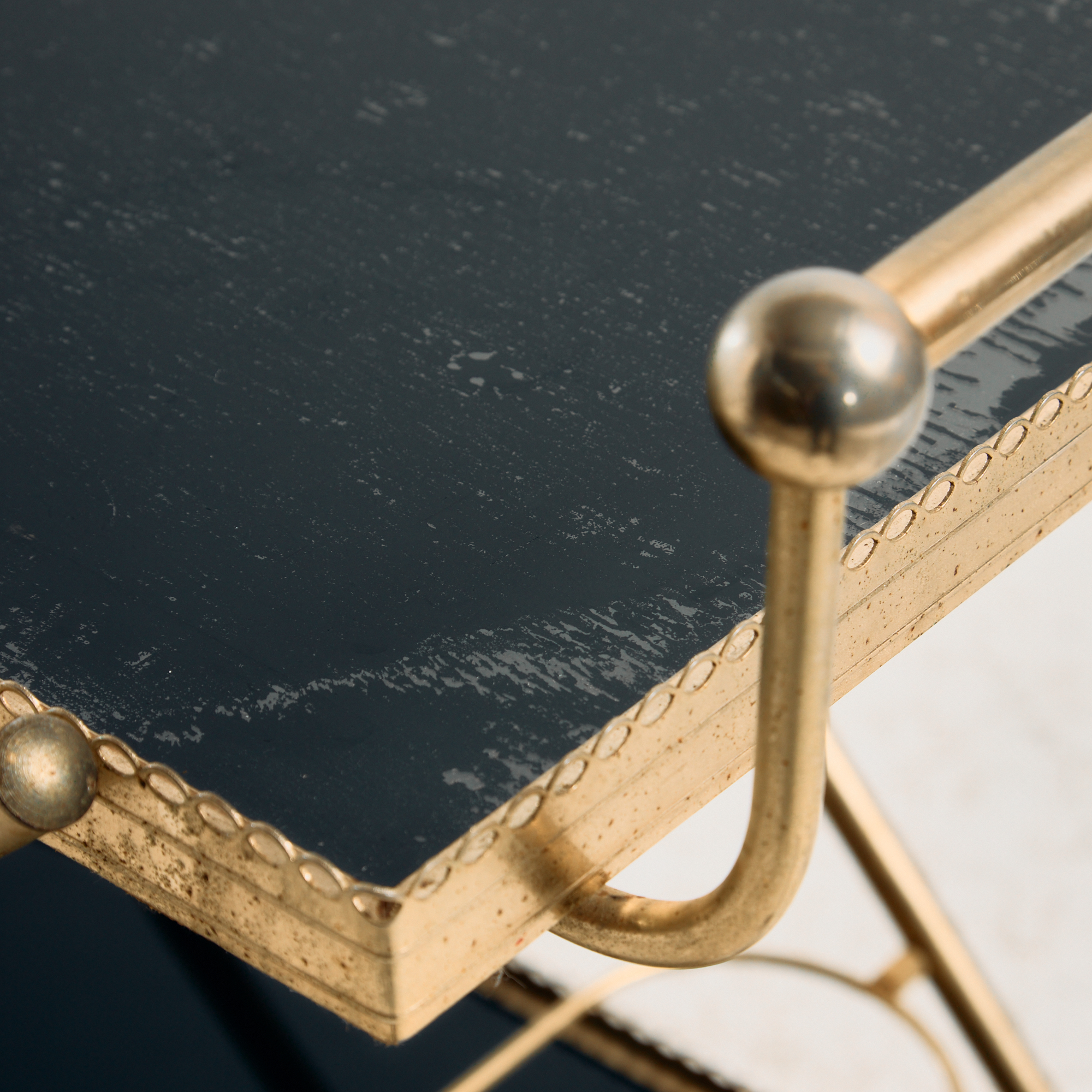 French Maison Jansen brass-framed trolley - Image 3