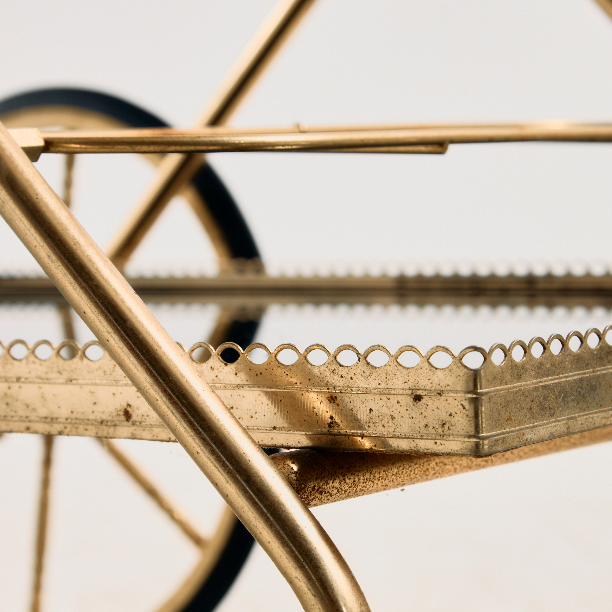 French Maison Jansen brass-framed trolley - Image 6