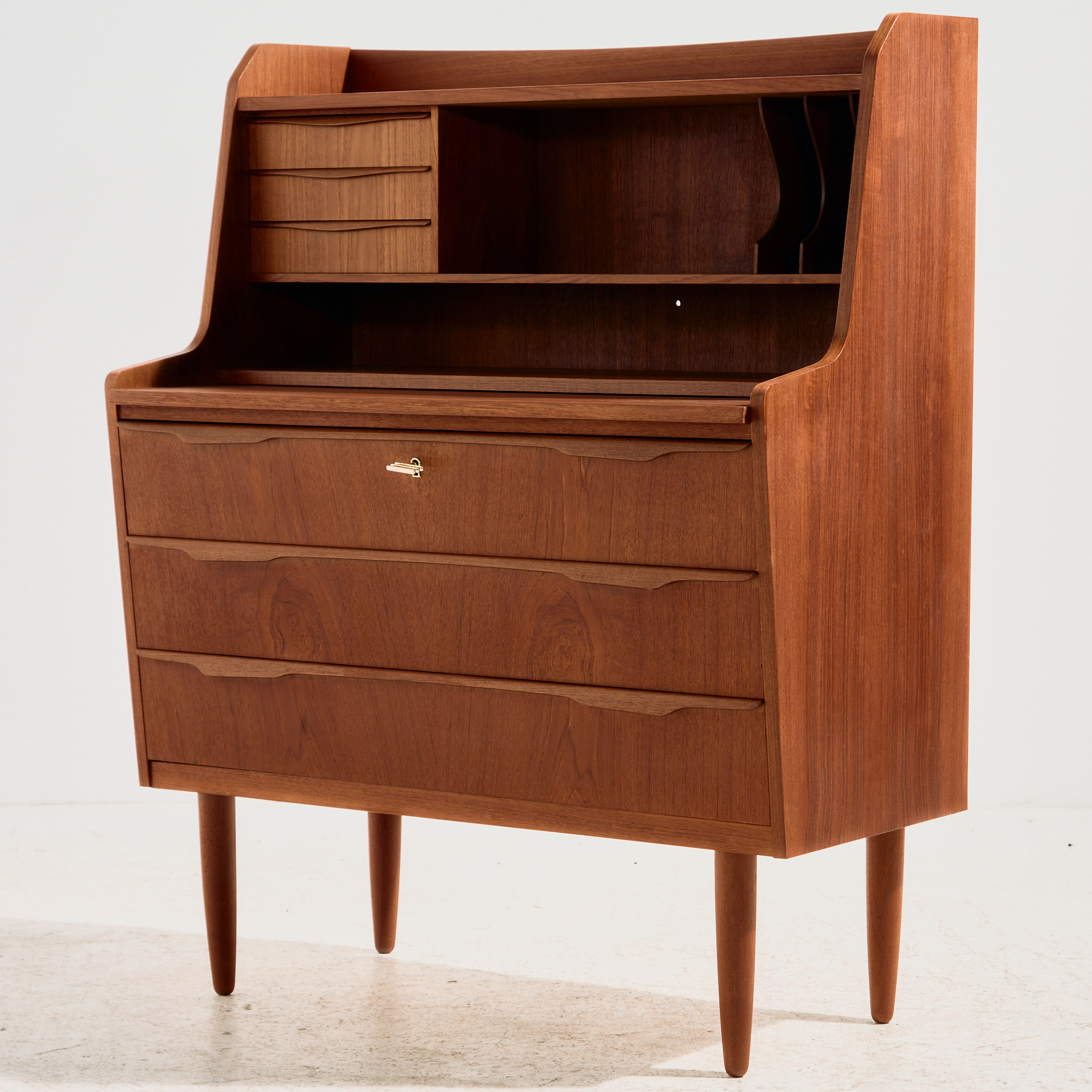 Felújított teak írókomód - Image 2