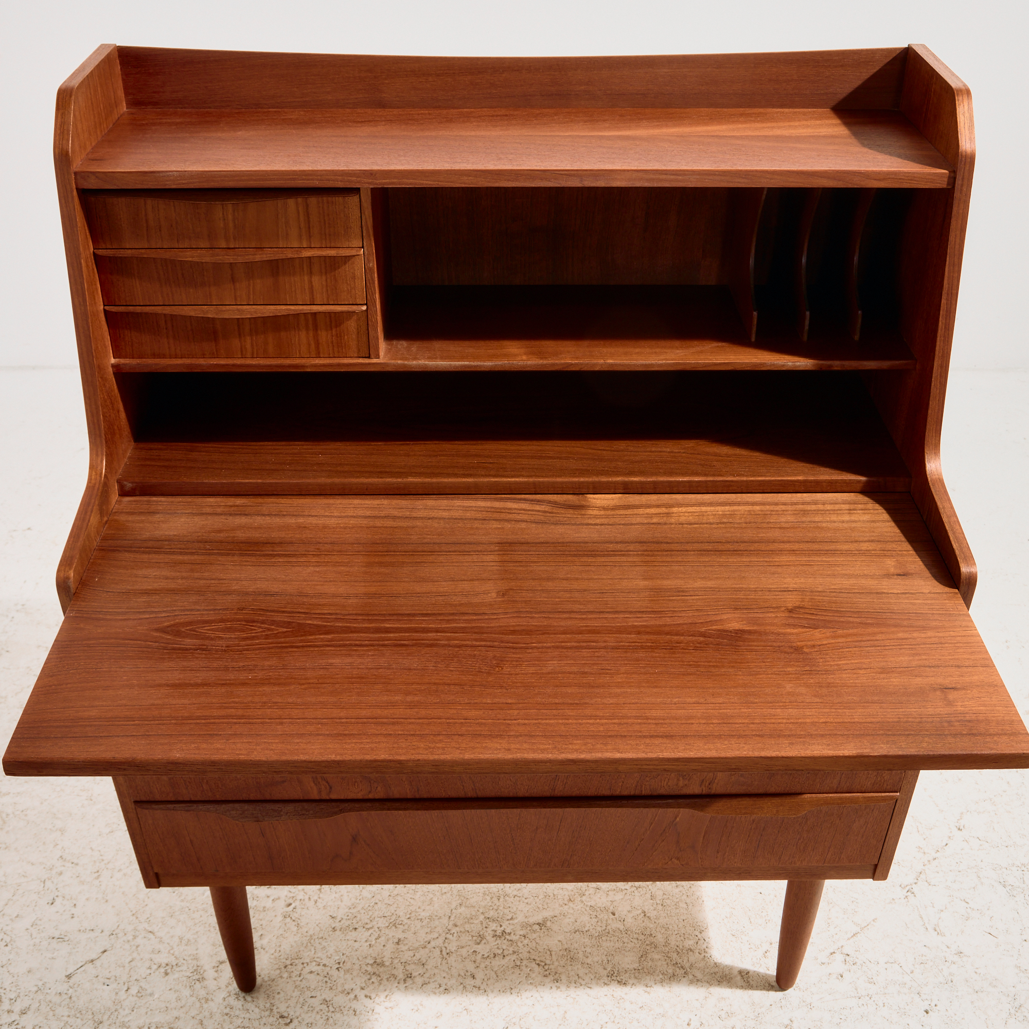 Felújított teak írókomód - Image 7