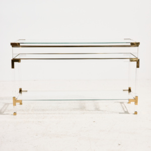 Brass and plexiglass console table by Fabian