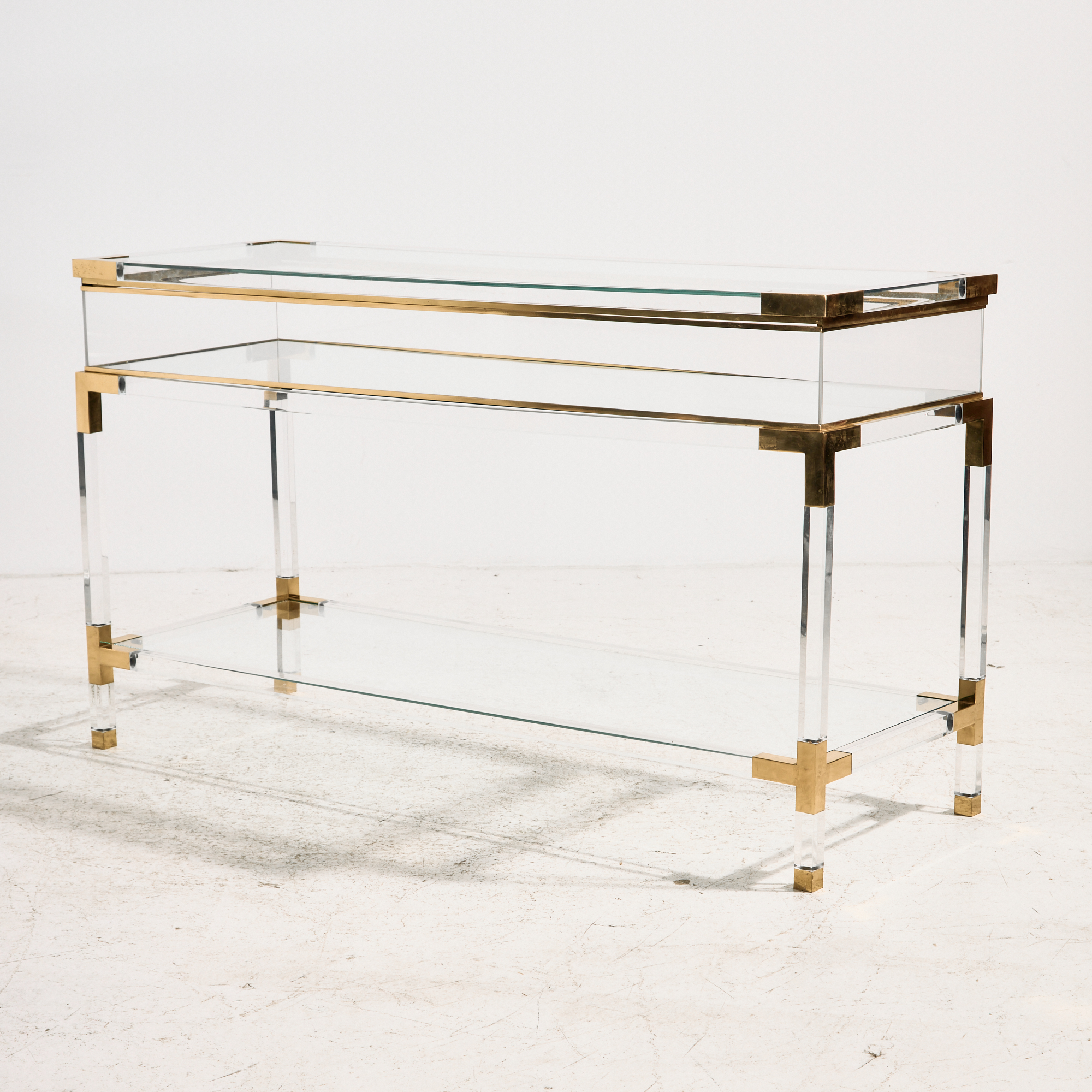 Brass and plexiglass console table by Fabian - Image 2
