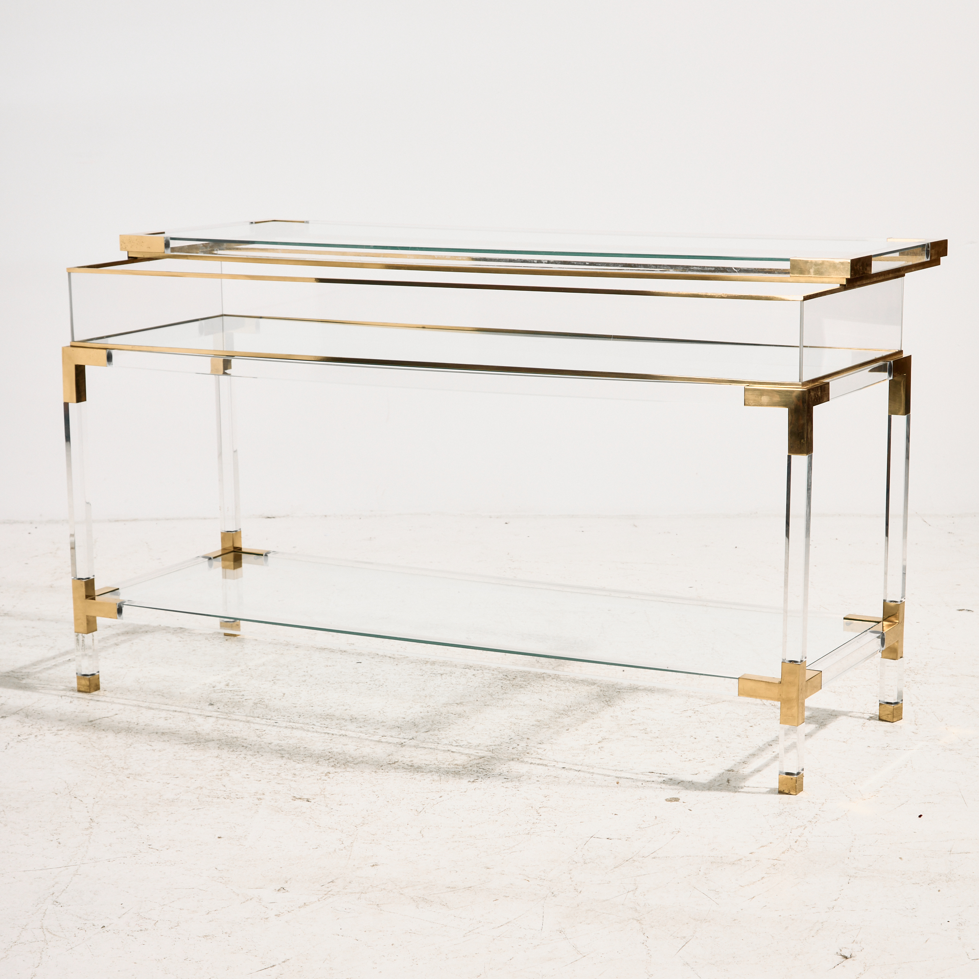 Brass and plexiglass console table by Fabian - Image 3