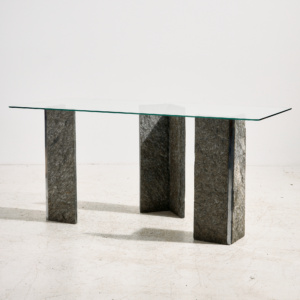 Glass and slate stone console table