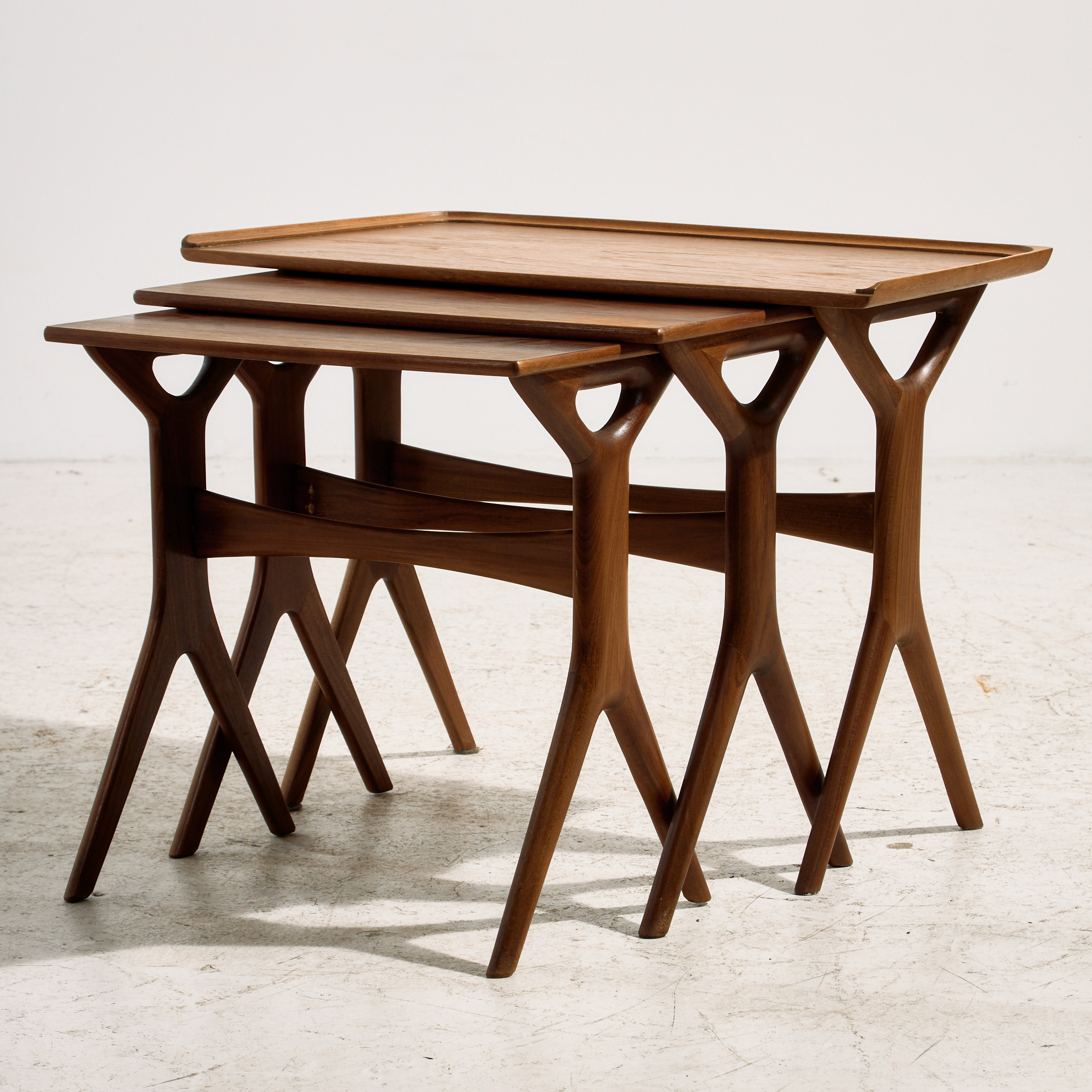 Teak nesting tables by Johannes Andersen for CFC Silkeborg, Set of 3