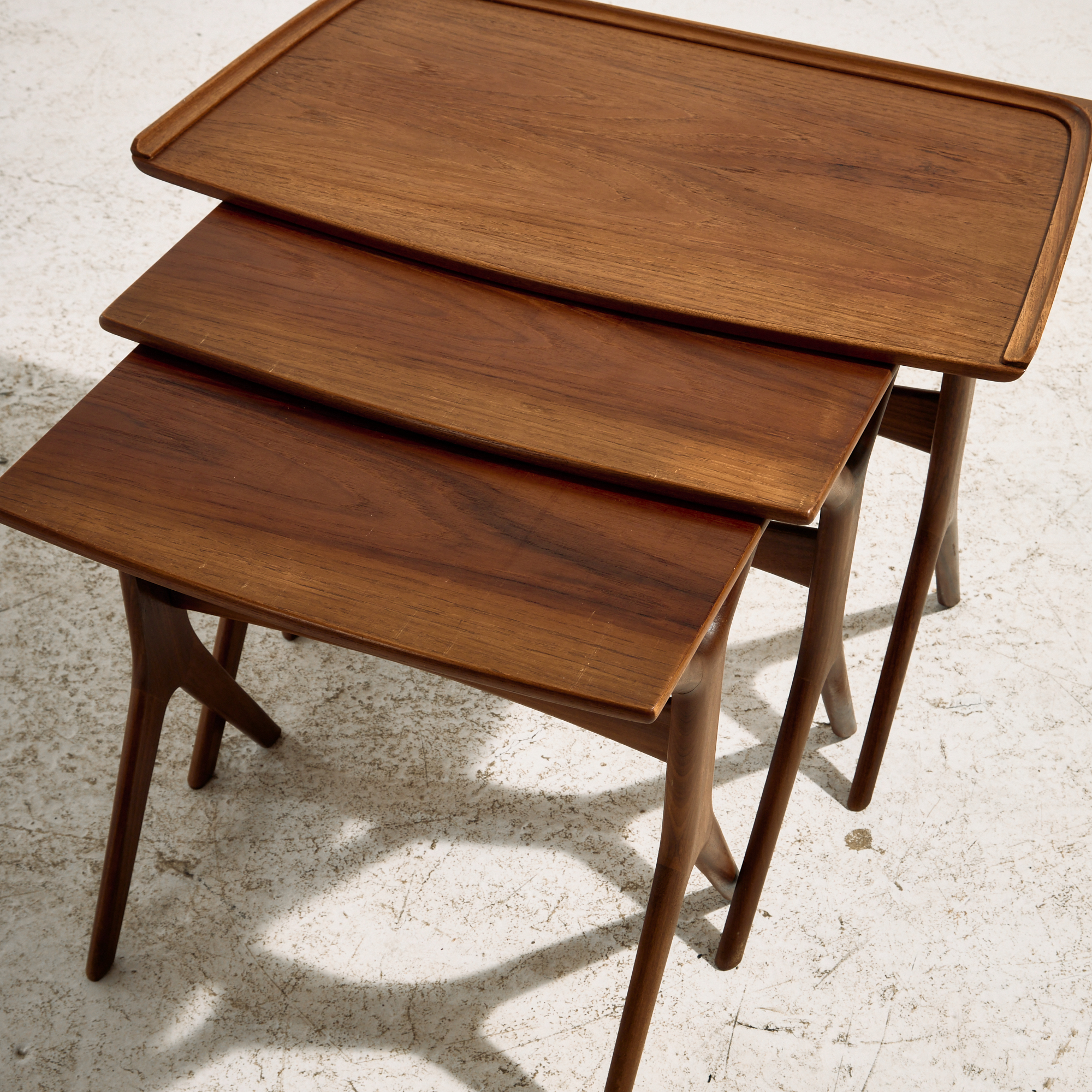 Teak nesting tables by Johannes Andersen for CFC Silkeborg, Set of 3 - Image 5