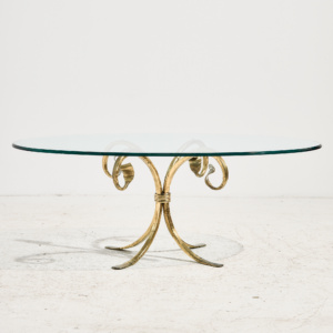 Brass and glass coffee table